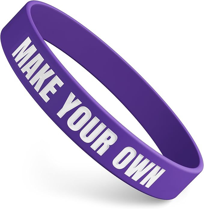 Custom Wristbands For Events, Fundraisers & Promotions | Add Text, Icons, & Logos | Bulk Rubber Bracelets | Classic 1/2” | 100% Silicone