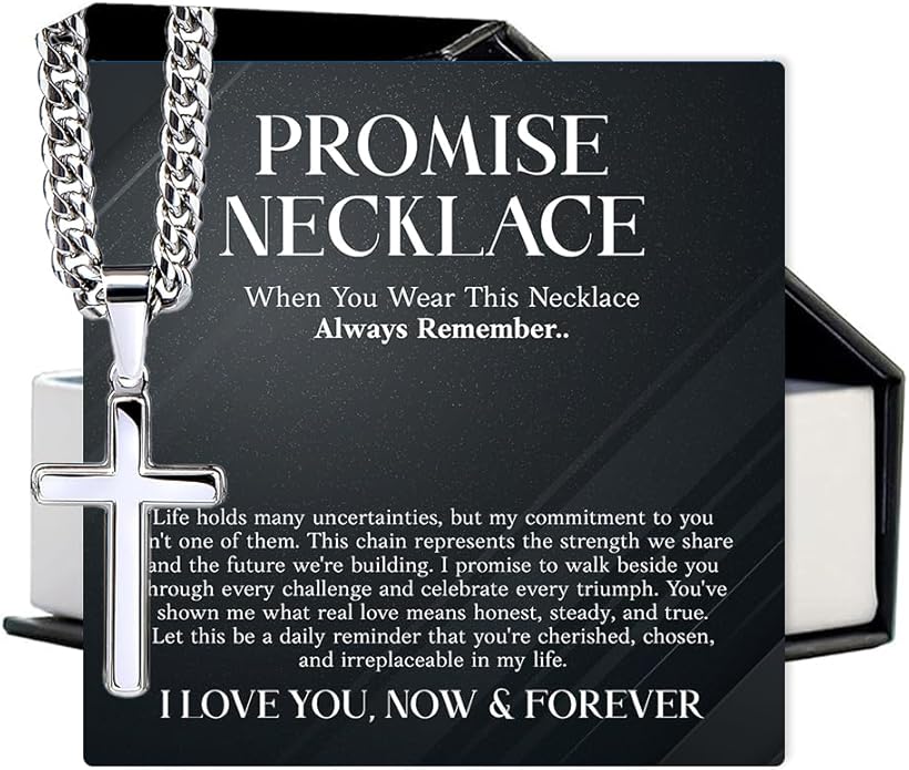 VIRAGIL To My Man Necklace Chain for Men, Silver Stainless Steel Chain Jewelry, Romantic Gift from Partner for Birthday Valentine or Everyday Wear with Meaning
