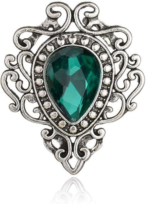 Vintage Silver Color Men's Brooches for Women Lovely Water Drop Badge Flame Crystal Brooch Lapel Pins Fashion Jewelry