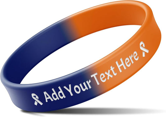Custom Rubber Bracelets with Text Logo Clipart Customizable Bracelet Personalized 1/2 Inch Silicone Wristbands for Awareness, Events, Support, Promotions