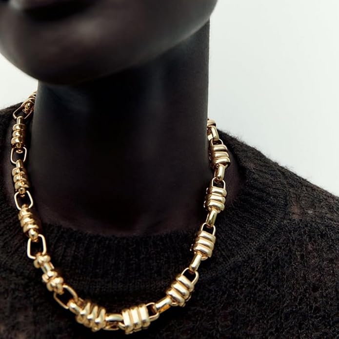 Punk Dripping Water-drop Choker Necklace for Women,Thick Drippy Chain Liquid Metal Collar Necklace Rocker Hip-hop Necklace Cool Metallic Unique Funky Statament Grunge Jewelry