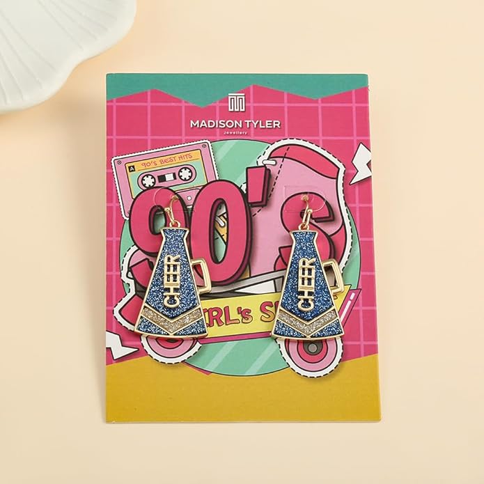 Madison Tyler 80s 90s Sport Earrings for Women | Funny Dangle Earrings for Women | 90s Vintage Dangling Earrings for Women | Jewelry Gift for Women