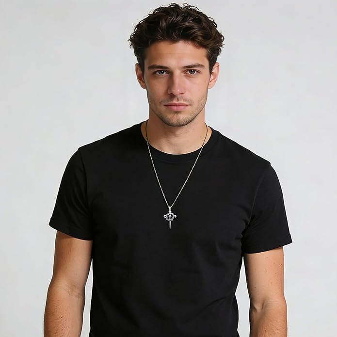 Taioiat Baseball Necklace for Men 925 Sterling Silver Sports Necklace Baseball Cross Necklace Jewelry Gifts for Women Men