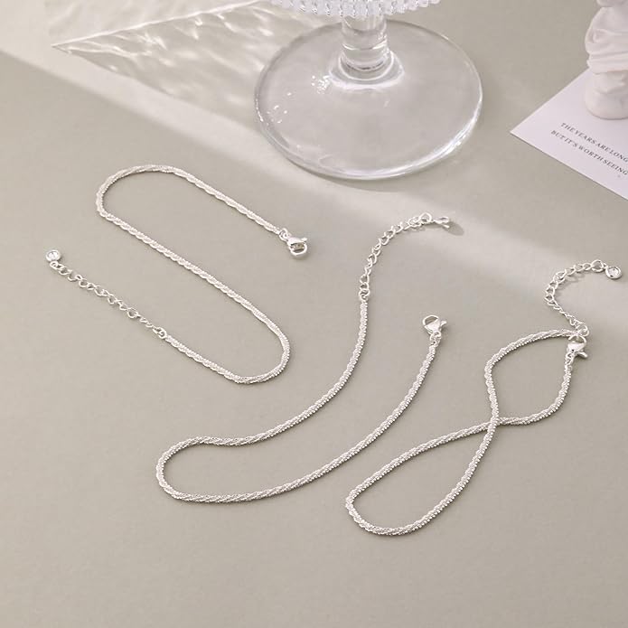 Gold Ankle Bracelets for women,14k Gold/Silver Plated Waterproof Layered lightweight Cuban Link Figaro Chain Heart anklet butterfly anklet Pearl Ankle Bracelets Set Gold Anklets for women Trendy Jewelry Gift for Women