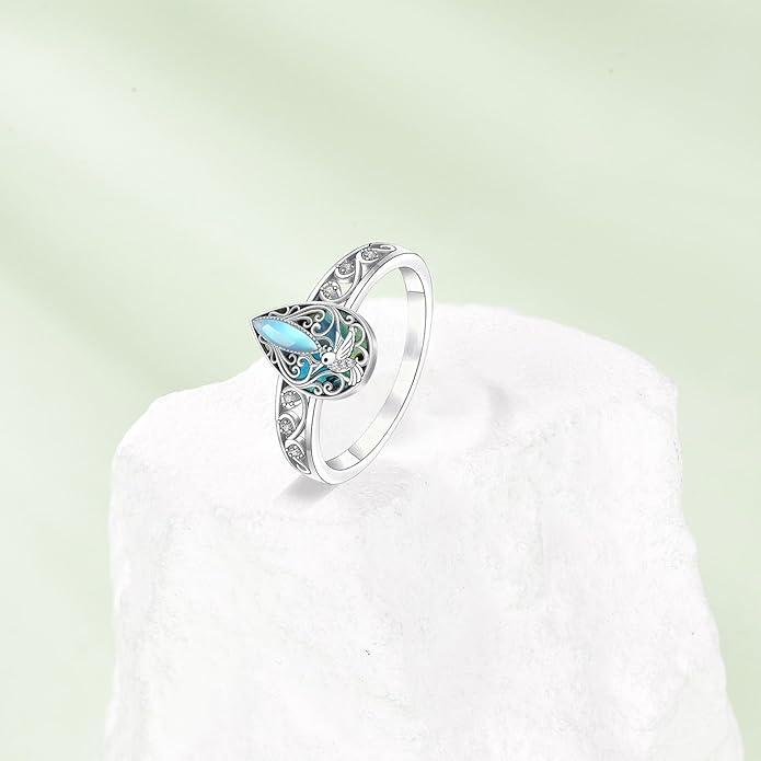 ONEFINITY Dragonfly Filigree Ring Sterling Silver Rings Gifts for Women Jewelry