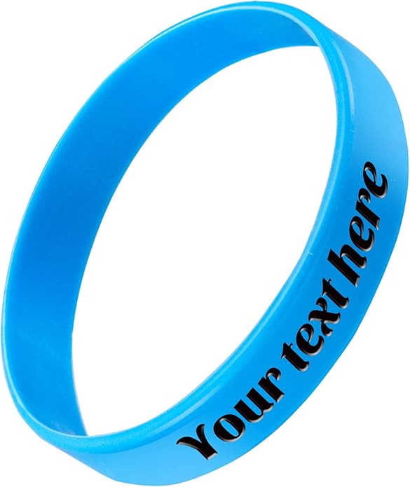 Custom Rubber Bracelet 1/10/30/50/100 ct Personalized Silicone Wristbands Customizable Debossed for Motivation, Events, Gifts, Promotions, Party, Awareness