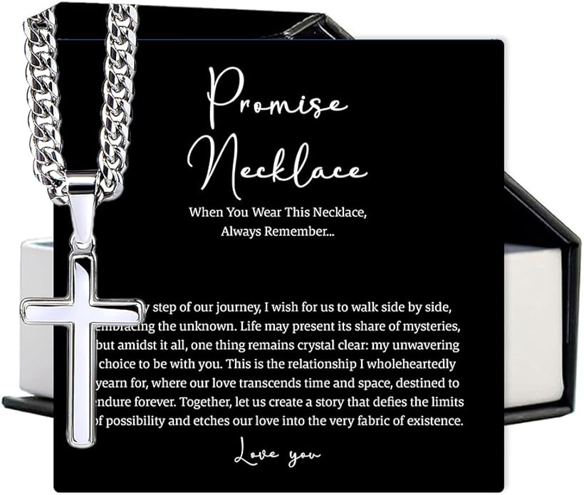 VIRAGIL To My Man Necklace Chain for Men, Silver Stainless Steel Chain Jewelry, Romantic Gift from Partner for Birthday Valentine or Everyday Wear with Meaning