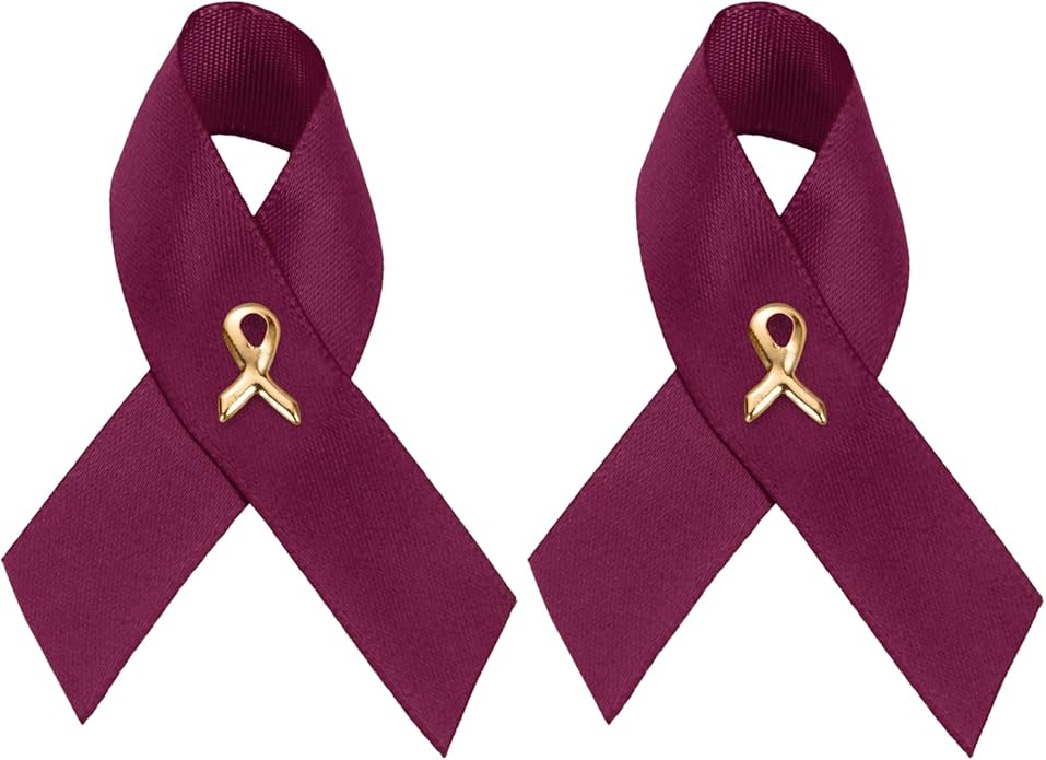1/2/5/10/25/50/100pcs Satin Awareness Ribbon Pins (Pick your color), for Cancer & Disease Awareness, Bulk Quantities for Fundraising, Events, Gift Giving