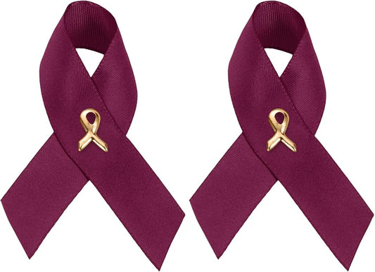 1/2/5/10/25/50/100pcs Satin Awareness Ribbon Pins (Pick your color), for Cancer & Disease Awareness, Bulk Quantities for Fundraising, Events, Gift Giving