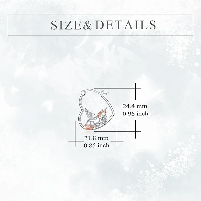 YFN Animal Earrings Sterling Silver Animal Heart Hoop Dangle Earrings Cute Jewelry Gifts for Women