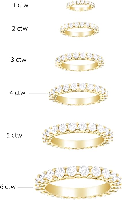 Houston Diamond District 1-10 Carat LAB GROWN Diamond Eternity Wedding Anniversary Stackable Ring Band for Women Ultra Premium Collection (E-F Color VS2-SI1 Clarity)