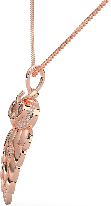 1/6 Cttw Natural Diamond Vintage Owl Pendant Necklace for Women | 925 Sterling Silver with 18" Chain | Fine Jewelry, Gift Box Included