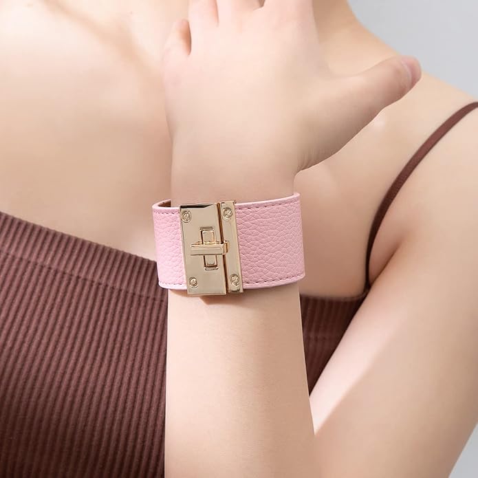 Rantanto Braid Leather Wrap Bracelet Trendy Stackable Crystal Cuff Boho Gold Heart Bracelet Jewelry Gift For Women
