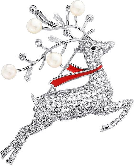 18K Gold Brooch Rhinestone Animal Brooch Pin Elegant Lapel Pin Wedding Jewelry Christmas Gift Dress Accessories for Women