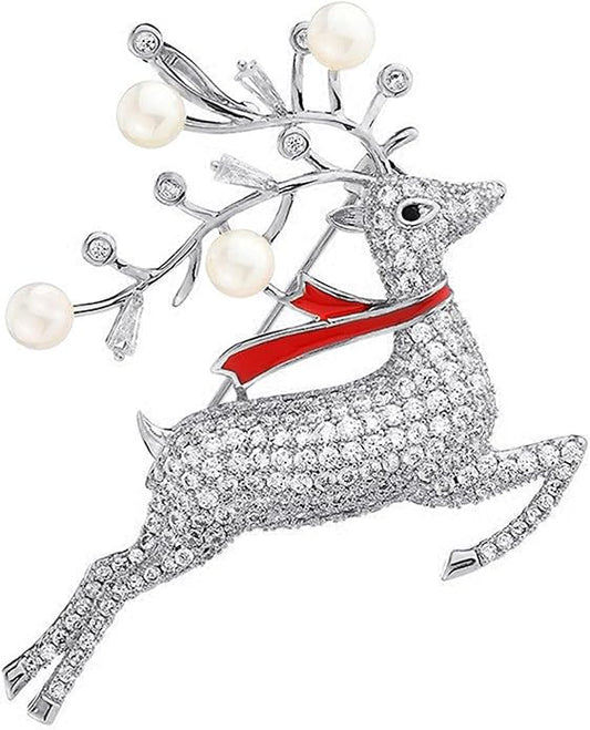 18K Gold Brooch Rhinestone Animal Brooch Pin Elegant Lapel Pin Wedding Jewelry Christmas Gift Dress Accessories for Women