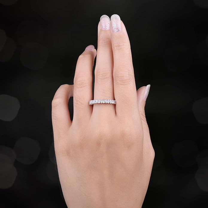 JewelryPalace 14K Gold Plated 925 Sterling Silver Rings for Women, Cubic Zirconia Promise Rings for Her, Stackable Wedding Bands Rings for Women Set Size 4-12