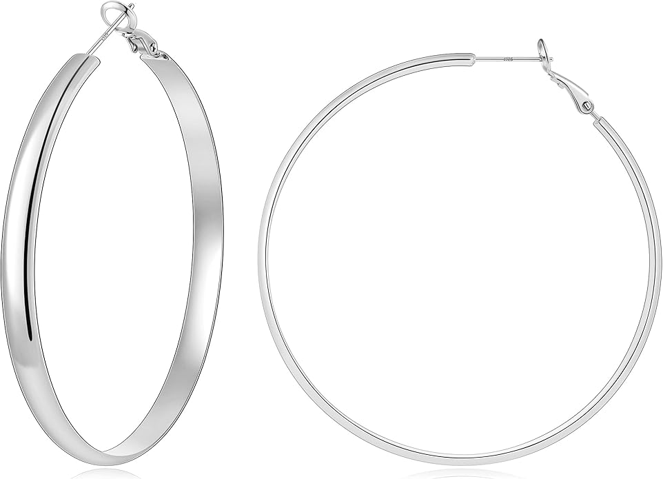 Gacimy 14K Gold Plated Hoop Earrings for Women, 14k Real Gold Plated with 925 Sterling Silver Post, Hypoallergenic Lightweight Thick Hoops Earrings for Women Trendy