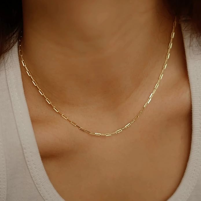OCHCOH 925 Sterling Silver Clasp 2.5/3/4/5mm Paperclip Chain for Women Silver Chain Necklace 16, 18, 20, 22, 24, 26, 30 Inches
