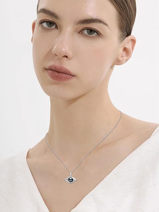 KANNSOAR Tahitian Black Pearl Pendant Necklace AAAA 18K White Gold Plated 925 Sterling Silver Black Pearl Jewelry Gift for Women Mother Wife Her for Anniversary Christmas Birthday