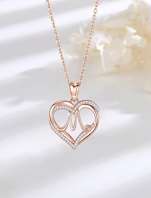 INFUSEU Unique Initial Necklaces for Women Girls Small Heart Letter Jewelry, Meaningful Personalized Gifts