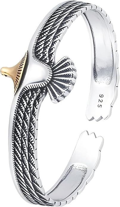 Kim Carrey S925 Sterling Silver Bracelet, Open Bangle Cuff Design, Men's Stacked Bracelets Gift Jewelry for My Man