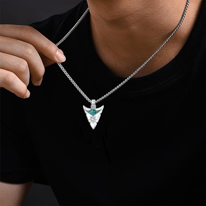 YYmqmq Arrowhead Necklace 925 Sterling Silver Arrow Pendant Necklace Jewelry Gifts for Men Women