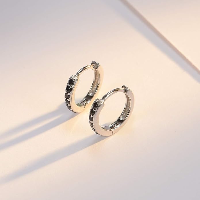 SWEETV 925 Sterling Silver Huggie Hoop Earrings for Women Girls-Tiny Small Cartilage Hoop Earring