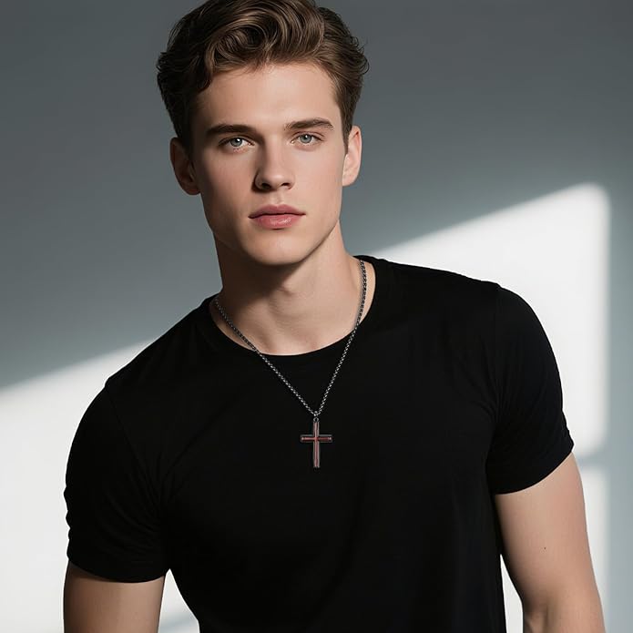 KoyeKei Cross Necklace for Men 925 Sterling Silver Celtic Cross Pendant Christian Jewelry Religious Christmas Gifts for Women