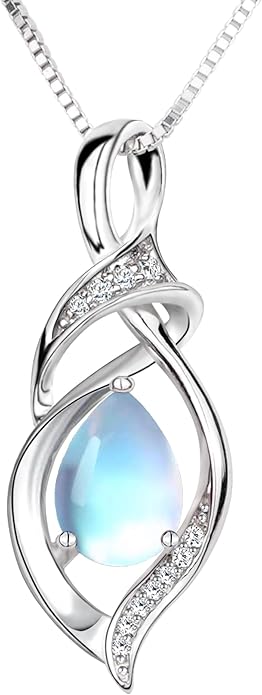 Birthstone Necklace for Women 925 Sterling Silver Necklace Birthday Gifts for Women Mom Wife 18"+2" Inch