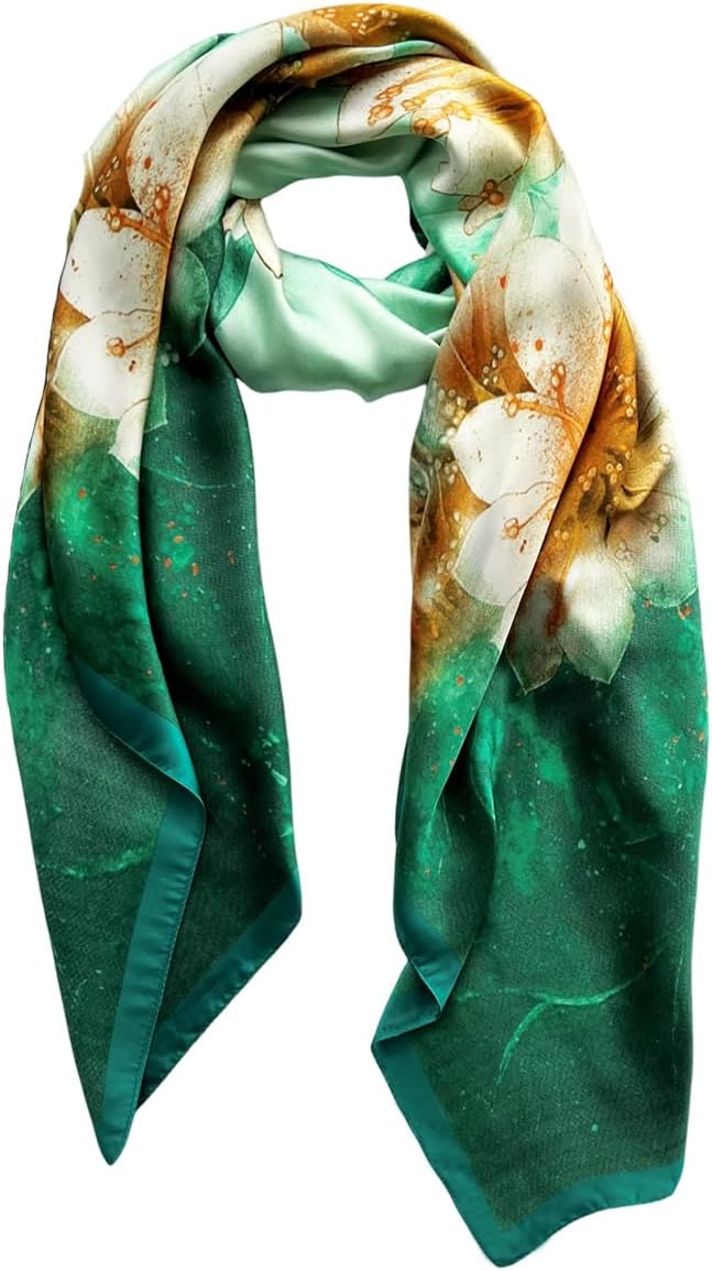 Long Silk Like Scarf Lightweight Satin Scarves Large Sunscreen Shawl Wrap for Women