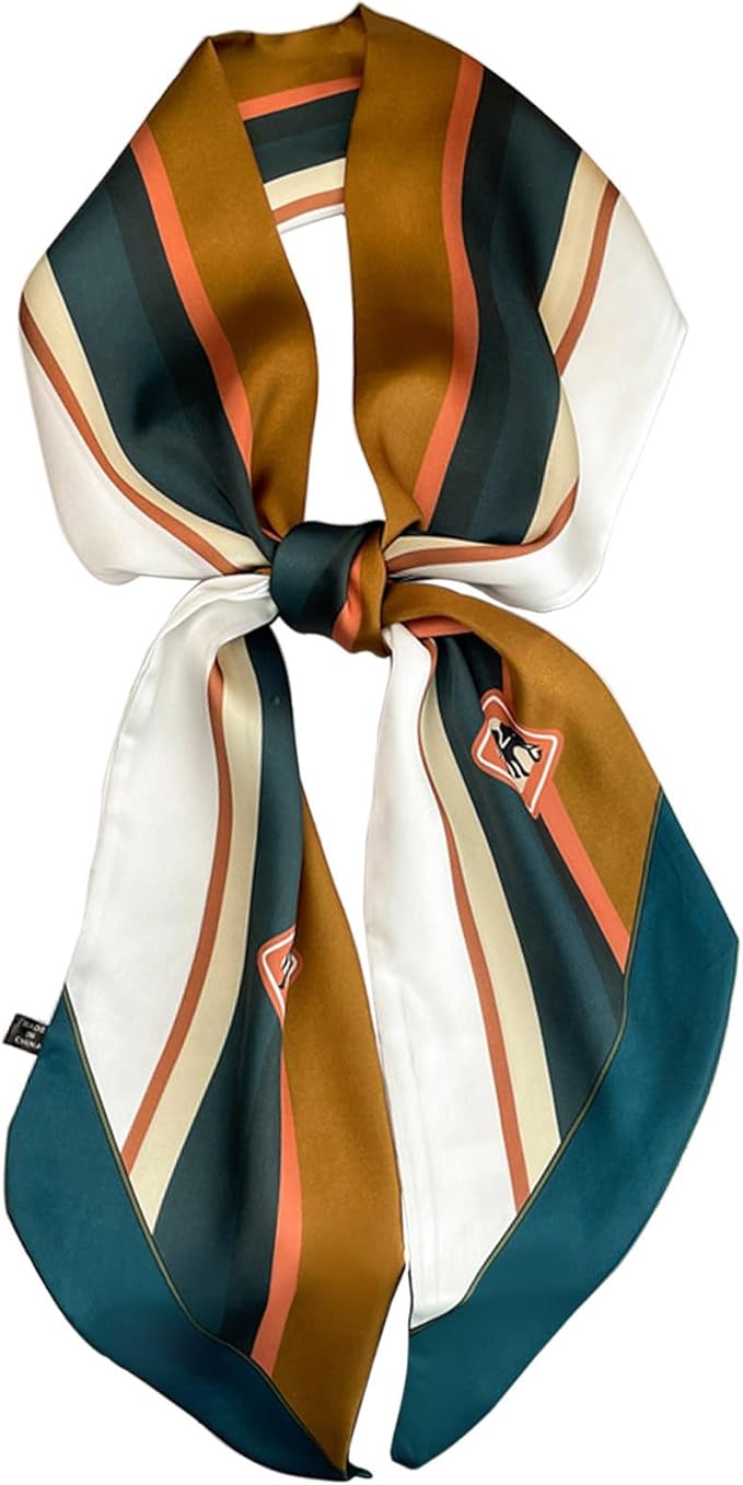 kcctoo 59" Mulberry Silk Like Head Scarf Women's Fashion Square Neck Satin Scarfs for Bag Hair Scarves Gift 59 * 5.9”