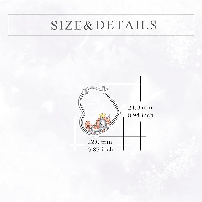 YFN Animal Earrings Sterling Silver Animal Heart Hoop Dangle Earrings Cute Jewelry Gifts for Women