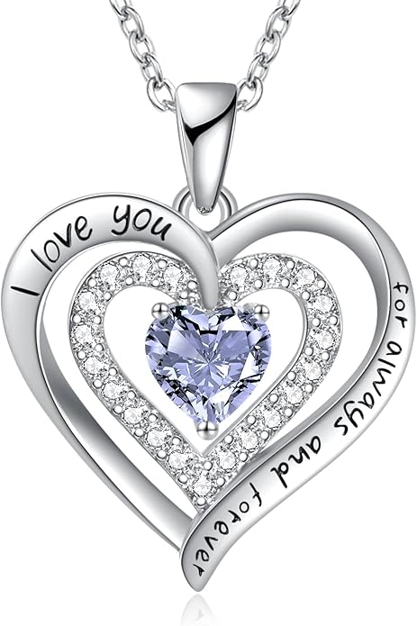 REDBEE Necklaces for Women Birthstone Heart Necklace Jewelry for Wife Girlfriend Woman Necklace