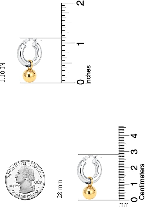 LeCalla 925 Sterling Silver Beaded Ball Hoop Earrings | Lightweight Sleeper Bead Ball Earring Hoops | Cape Style Hoop Earrings for Women