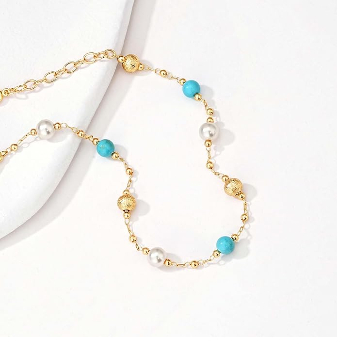 MTMY Gold Chain Bracelet for Women 14K Gold Plated Dainty Bracelets with Adjustable Chain Cute Bracelet Gold Trendy Jewelry