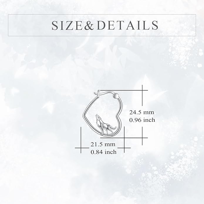 YFN Animal Earrings Sterling Silver Animal Heart Hoop Dangle Earrings Cute Jewelry Gifts for Women