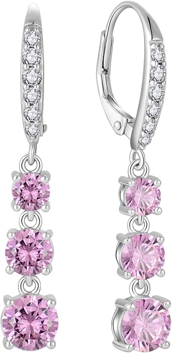 Starchenie Dangle Drop Earrings for Women 925 Sterling Silver Leverback Earrings Birthstone Jewelry