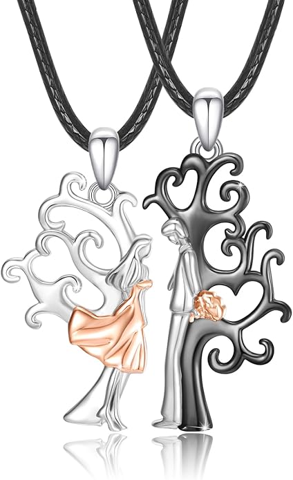 OHAYOO Dragon Phoenix Matching Necklace for Couples 925 Sterling Silver Yin Yang Pendant Necklaces for Couples Jewelry for Him and Her