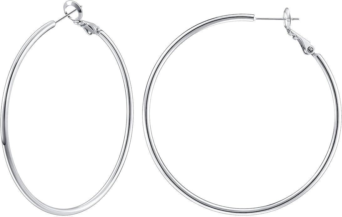 Gacimy Gold Hoop Earrings for Women 14K Gold Plated, 925 Sterling Silver Post Hypoallergenic Earrings Hoops for Women