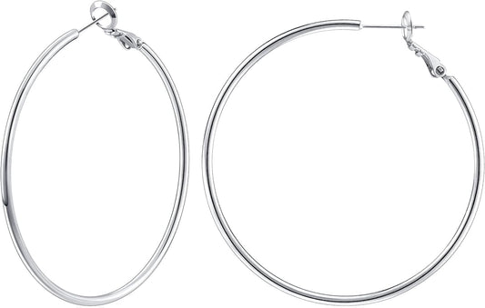 Gacimy Gold Hoop Earrings for Women 14K Gold Plated, 925 Sterling Silver Post Hypoallergenic Earrings Hoops for Women