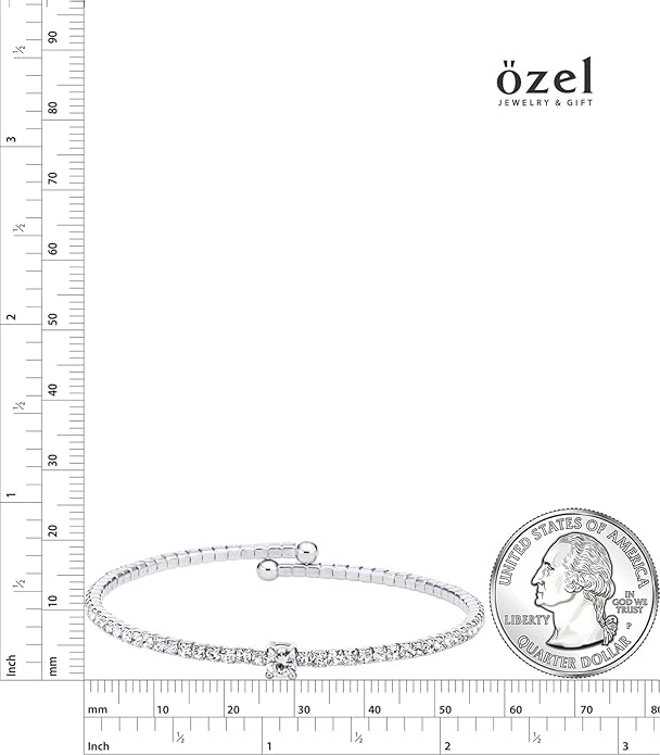 OZEL – Women’s Gold Cuff Bracelets – 18K Gold Plated Textured Bangles with Multi-Color Crystal & Rhinestone Accents – Layered Stacking Jewelry