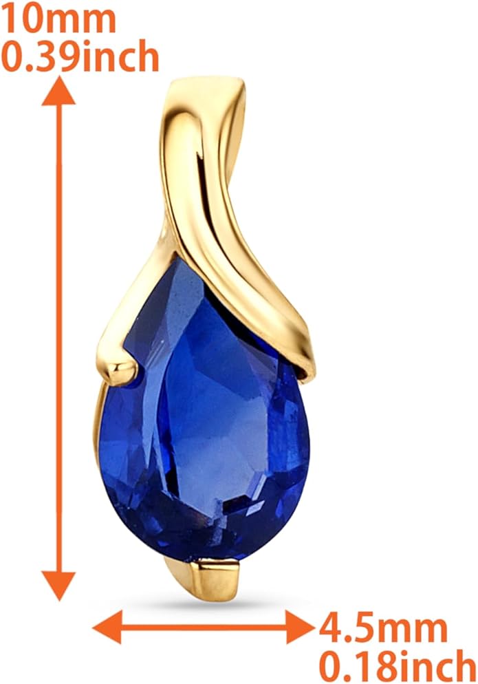 0.40Inch 14K Gold Earrings for Women in 14K White Gold/Yellow Gold 585 with Pear-Shape Rubies/Sapphires/Emeralds/Blue Topaz/Amethysts Gemstones, Handmade Jewelry for Women, Dangle Earrings