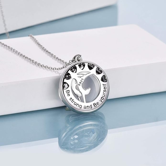 POPLYKE Sports Gifts for Girls Sterling Silver Gymnastics/Ballerina/Piano/Reading Heart-Shaped Pendant Necklace for Women