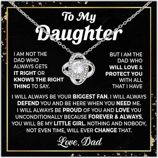 To My Daughter Necklace From Dad, Daughters Gift From Dad, Father Daughter Necklace, Daughters Birthday Gift, Christmas Graduation Gifts For Her From Father With Message Card And Box