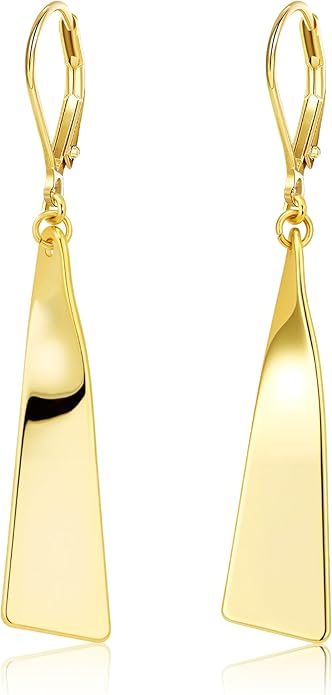 ALEXCRAFT Sterling Silver Dangle Earrings for Women Trendy Sterling Silver Drop Leverback Earrings for Women Long Hypoallergenic Dangle Earring for Jewelry Gifts