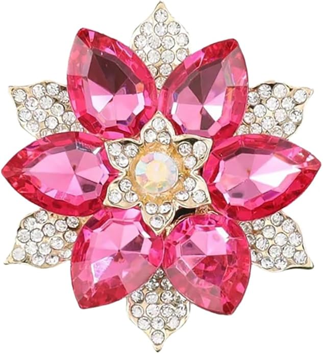 Premium Rhinestone Flower Brooch Pin for Women Sparkling Crystal Flower Corsage Bouquet Brooch Floral Lapel Pins Fashion Snowflake Sunflower Broochs Wedding Bride Dress Jewelry