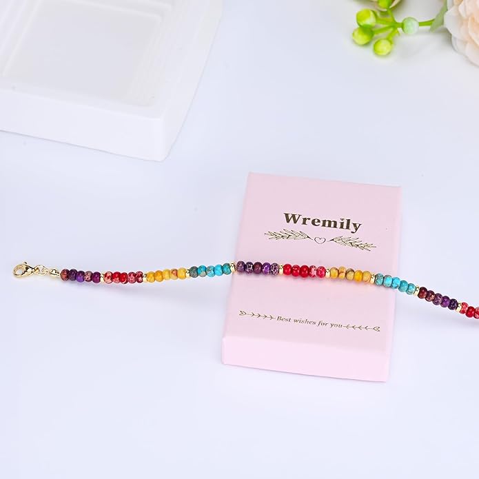 Natural Stone Beaded Anklets Bracelets for Women Handmade Beaded Anklet Bracelet Waterproof Boho Beads Ankle Bracelet Adjustable Summer Jewelry