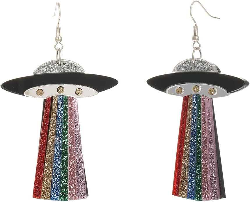Madison Tyler 80s 90s Earrings for Women | Fun UFO Alien Earrings Space Earrings for Women