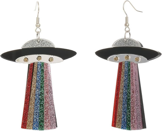 Madison Tyler 80s 90s Earrings for Women | Fun UFO Alien Earrings Space Earrings for Women