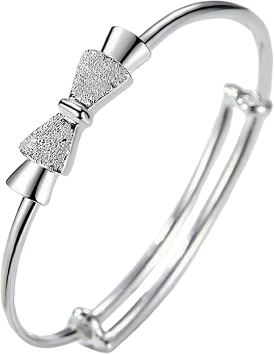 S925 Silver Bangle Bracelet for Women, Elegant Women‘s Sterling Silver Bracelet Bangle Adjustable 6.4-7.8 inches Small Size